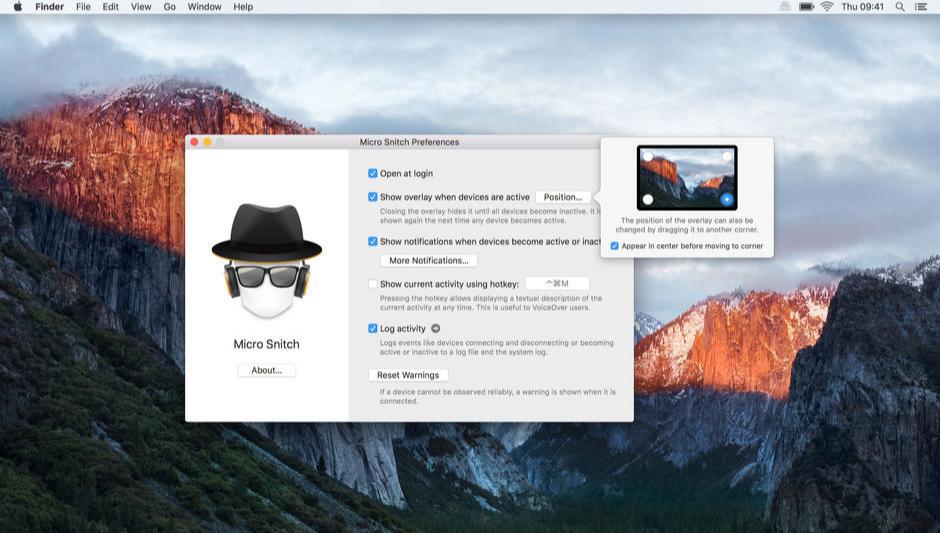 Micro Snitch 1.6.1 监视和报告麦克风和摄像头的任何活动